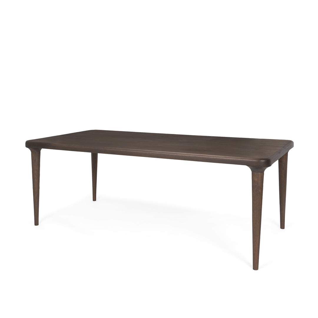Suvan 84L Medium Dark Brown Rectangular Wood Dining Table Dining Room Mercana