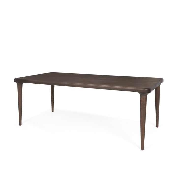 Suvan 84L Medium Dark Brown Rectangular Wood Dining Table Dining Room Mercana