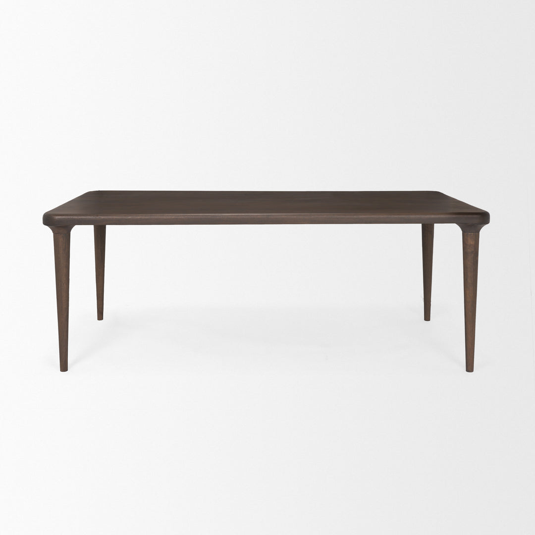 Suvan 84L Medium Dark Brown Rectangular Wood Dining Table Dining Room Mercana