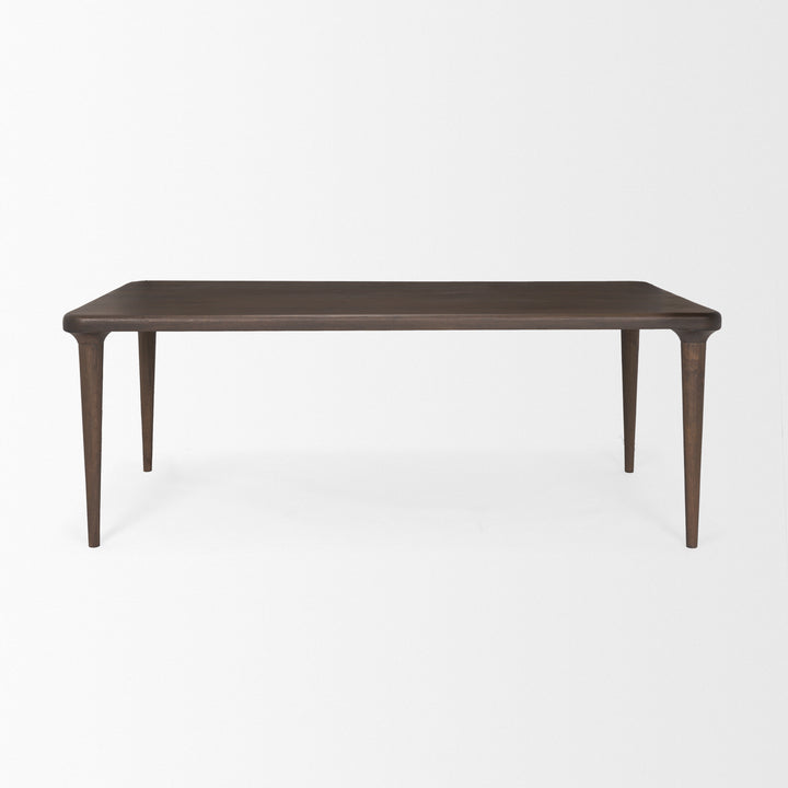Suvan 84L Medium Dark Brown Rectangular Wood Dining Table Dining Room Mercana