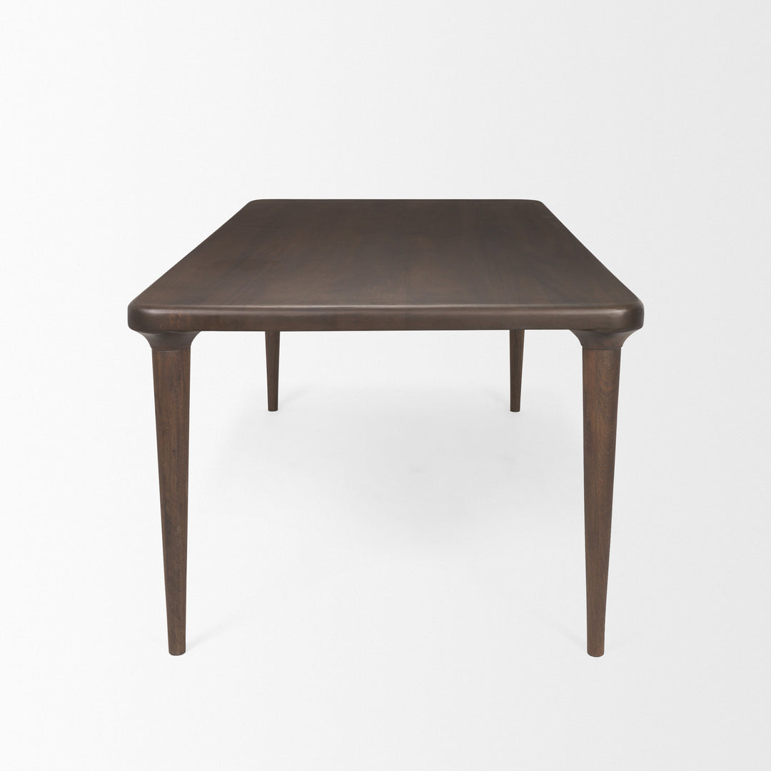 Suvan 84L Medium Dark Brown Rectangular Wood Dining Table Dining Room Mercana
