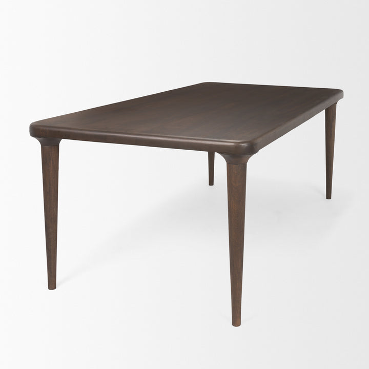 Suvan 84L Medium Dark Brown Rectangular Wood Dining Table Dining Room Mercana