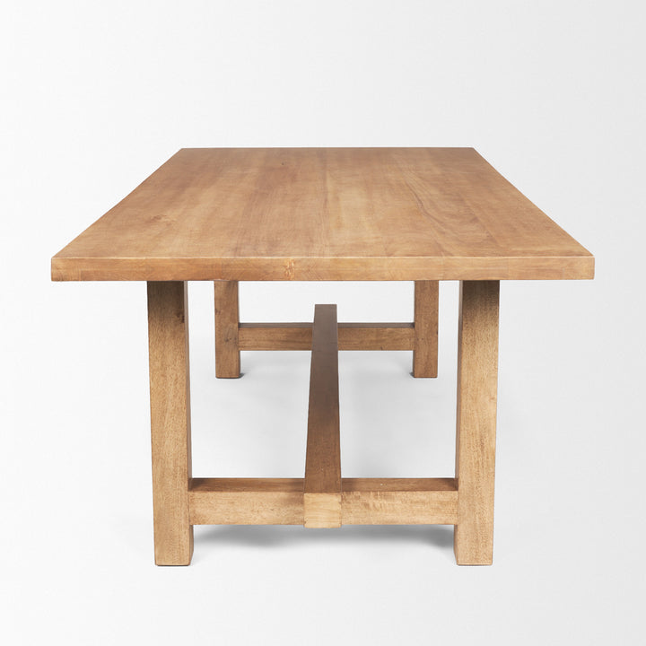 Suke Rectangular Natural Wood Trestle Dining Table Dining Room Mercana