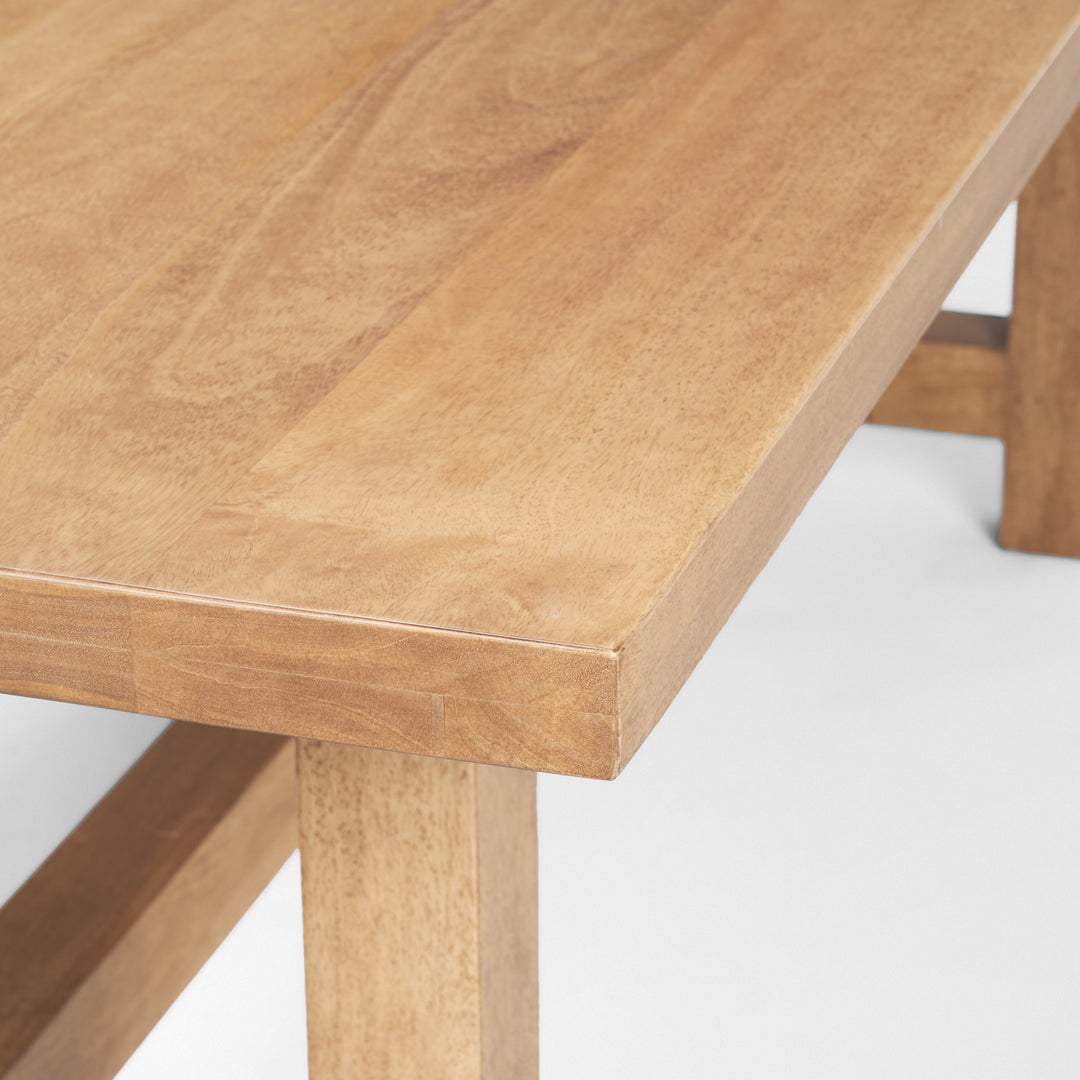 Suke Rectangular Natural Wood Trestle Dining Table Dining Room Mercana