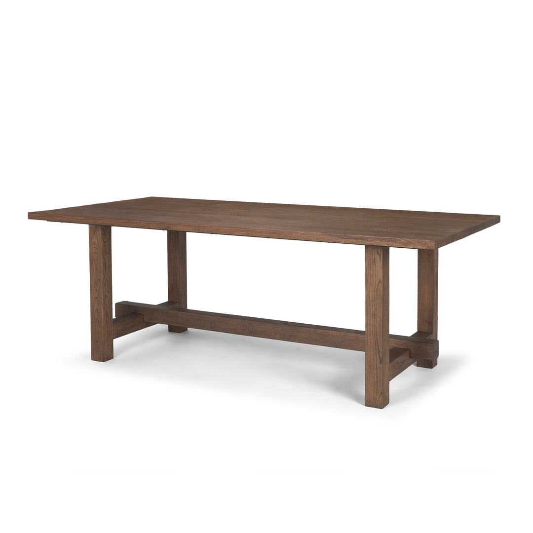 Suke 84" Medium Brown Rectangular Oak Dining Table Bedroom Mercana