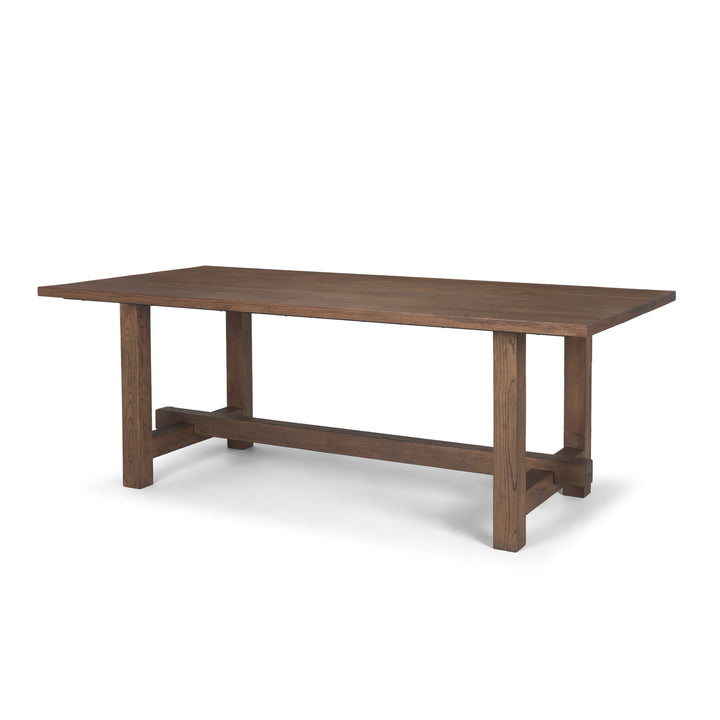Suke 84" Medium Brown Rectangular Oak Dining Table Bedroom Mercana