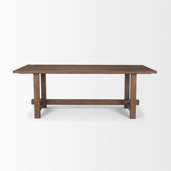 Suke 84" Medium Brown Rectangular Oak Dining Table Bedroom Mercana