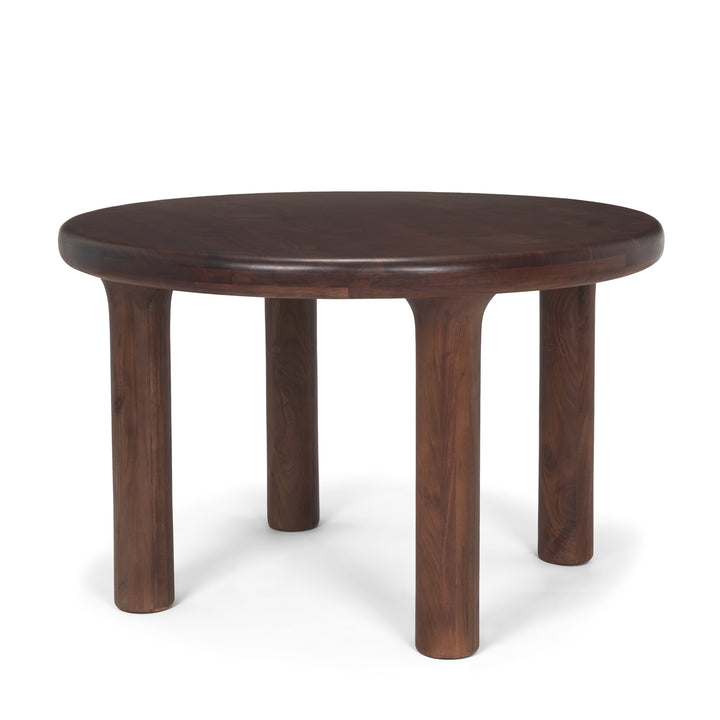 Soma 48" Red Brown Acacia Wood Round Dining Table Dining Room Mercana