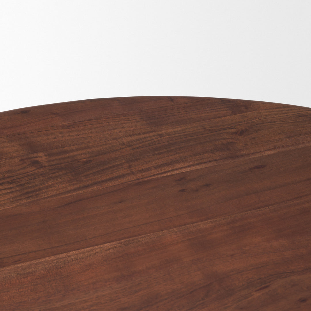 Soma 48" Red Brown Acacia Wood Round Dining Table Dining Room Mercana