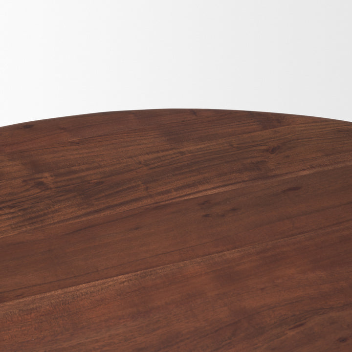 Soma 48" Red Brown Acacia Wood Round Dining Table Dining Room Mercana