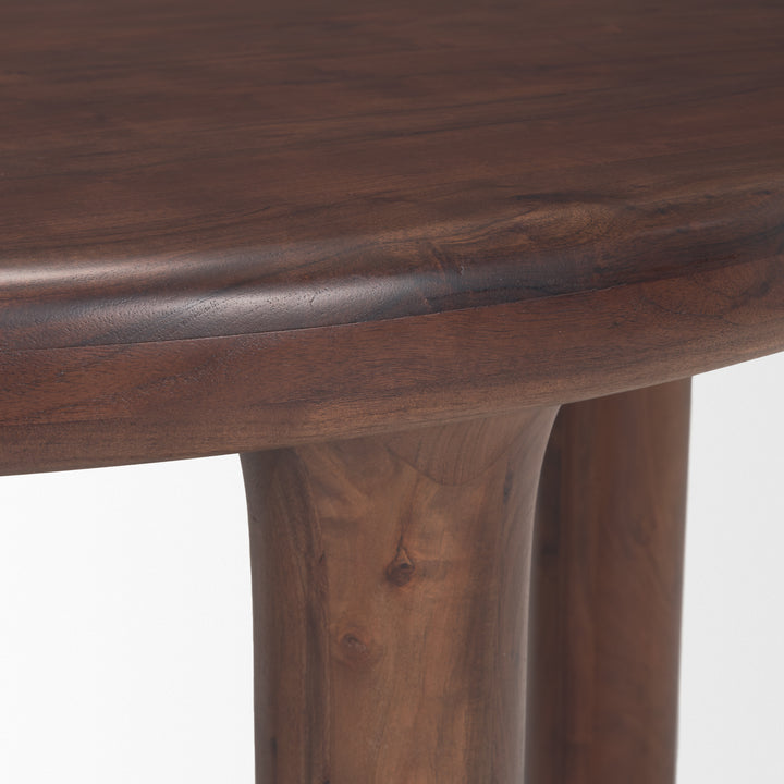 Soma 48" Red Brown Acacia Wood Round Dining Table Dining Room Mercana