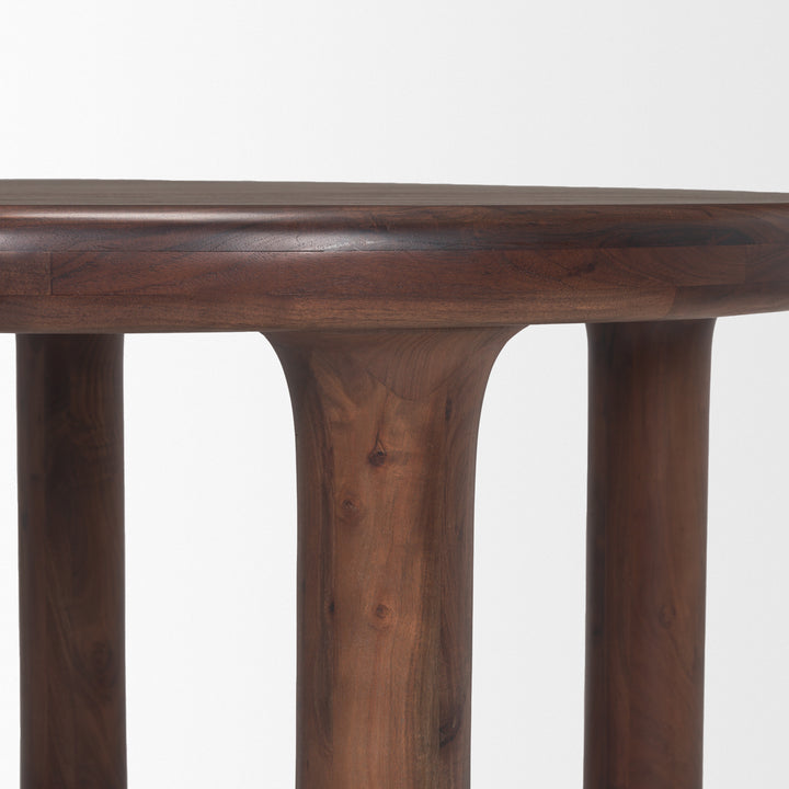Soma 48" Red Brown Acacia Wood Round Dining Table Dining Room Mercana