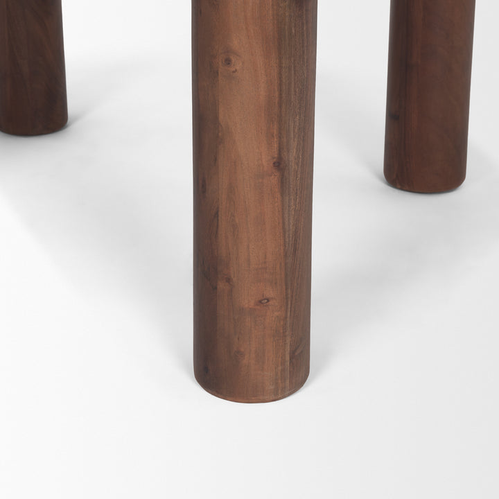 Soma 48" Red Brown Acacia Wood Round Dining Table Dining Room Mercana