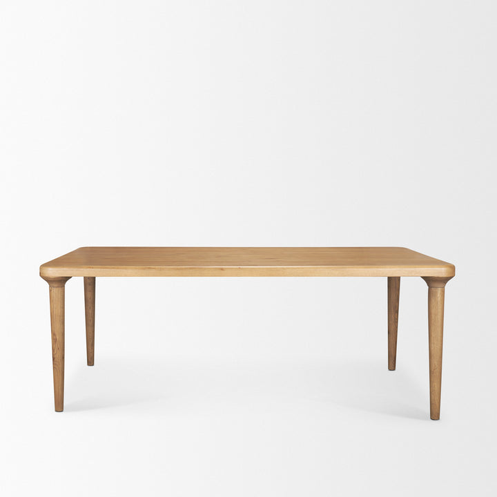 Suvan 84L Light Brown Rectangular Oak Wood Dining Table Dining Room Mercana