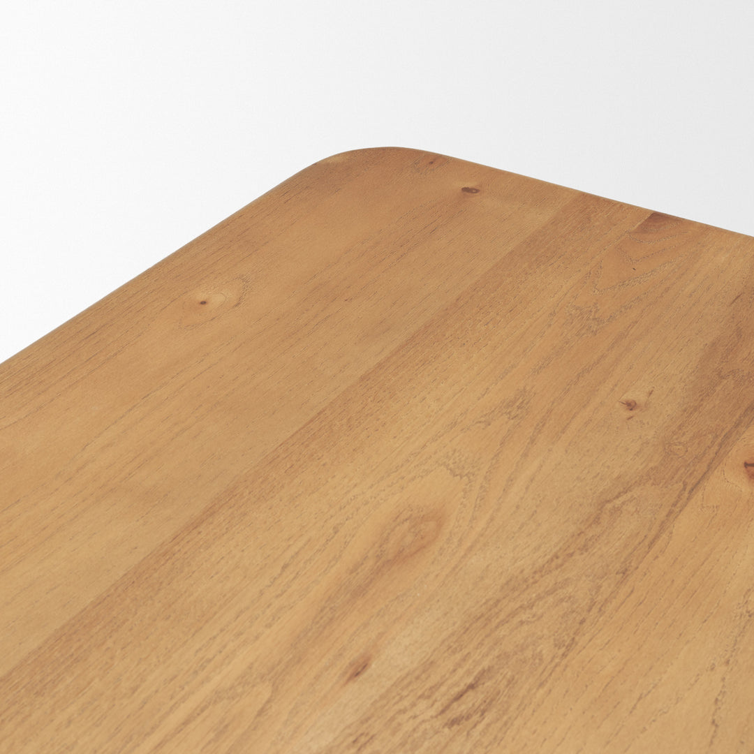 Suvan 84L Light Brown Rectangular Oak Wood Dining Table Dining Room Mercana