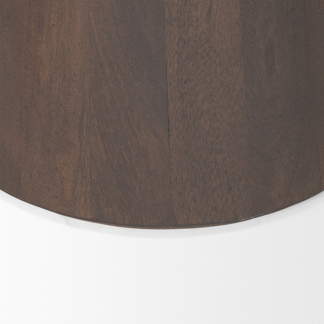 Takoda Dark Brown Wood Tapered Drum Accent Table Dining Room Mercana