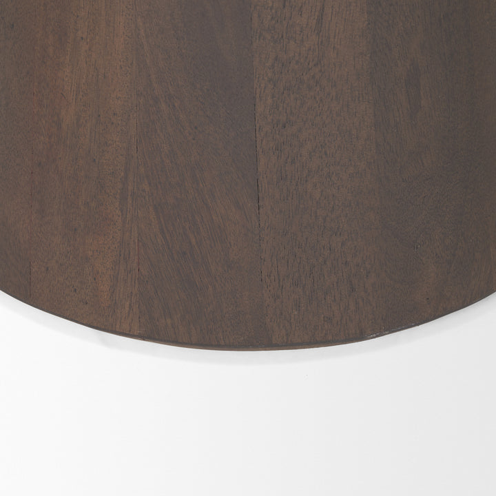 Takoda Dark Brown Wood Tapered Drum Accent Table Dining Room Mercana