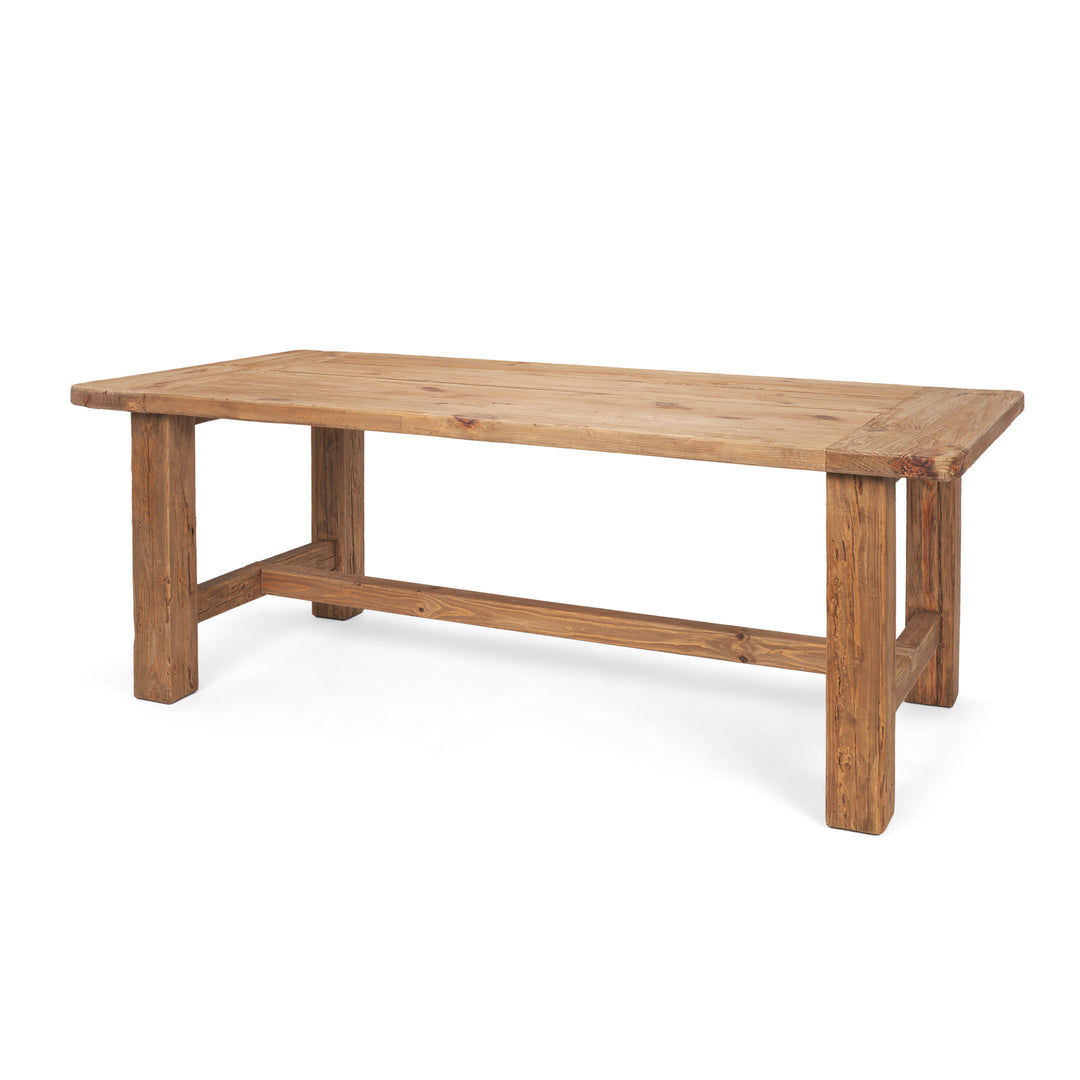 Stetson 84" Rectangular Natural Brown Wood Dining Table Dining Room Mercana
