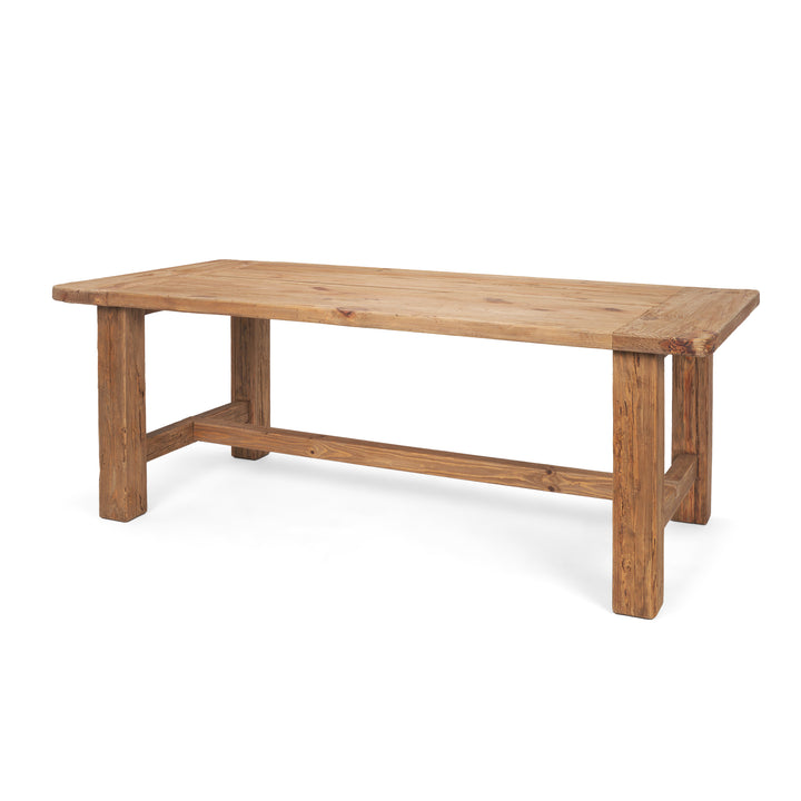 Stetson 84" Rectangular Natural Brown Wood Dining Table Dining Room Mercana