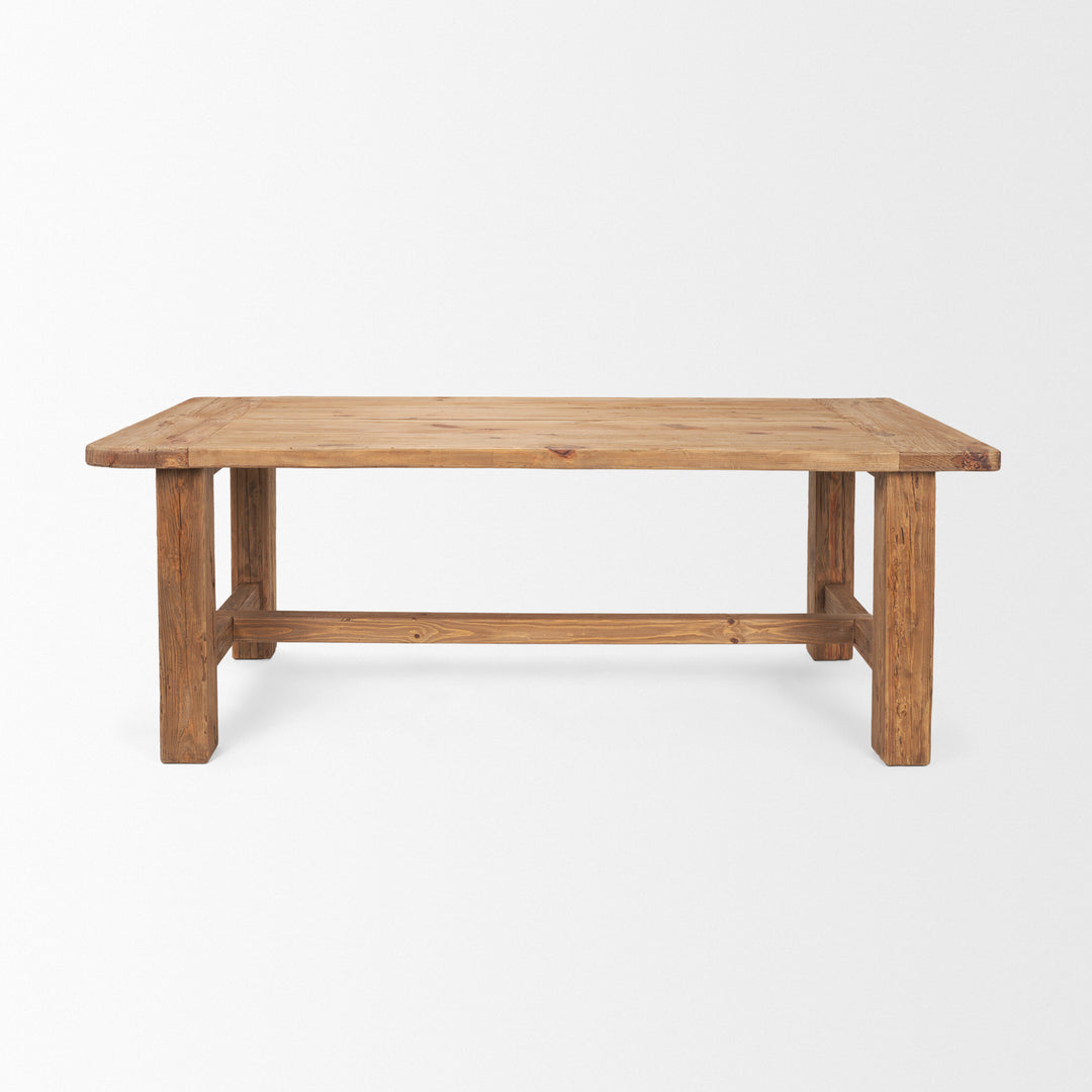 Stetson 84" Rectangular Natural Brown Wood Dining Table Dining Room Mercana