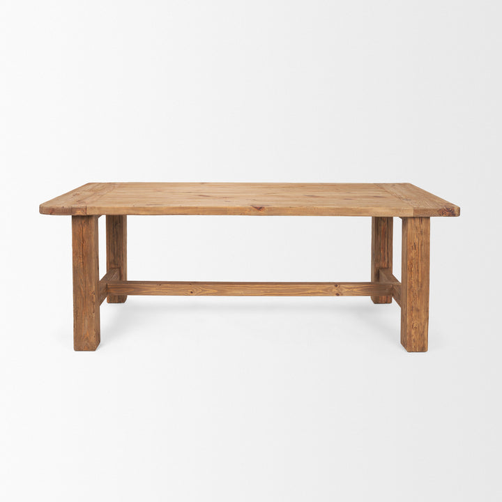 Stetson 84" Rectangular Natural Brown Wood Dining Table Dining Room Mercana