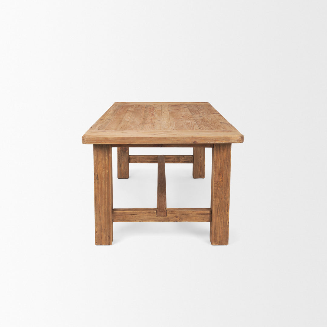 Stetson 84" Rectangular Natural Brown Wood Dining Table Dining Room Mercana