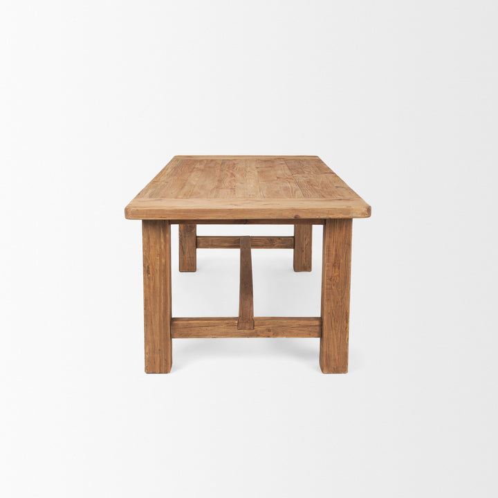 Stetson 84" Rectangular Natural Brown Wood Dining Table Dining Room Mercana