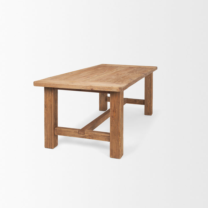 Stetson 84" Rectangular Natural Brown Wood Dining Table Dining Room Mercana