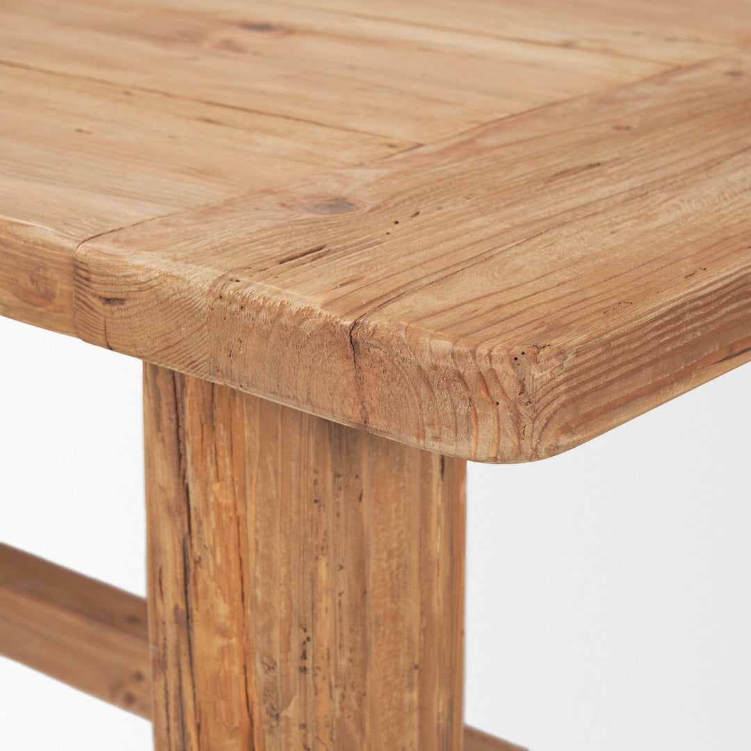 Stetson 84" Rectangular Natural Brown Wood Dining Table Dining Room Mercana