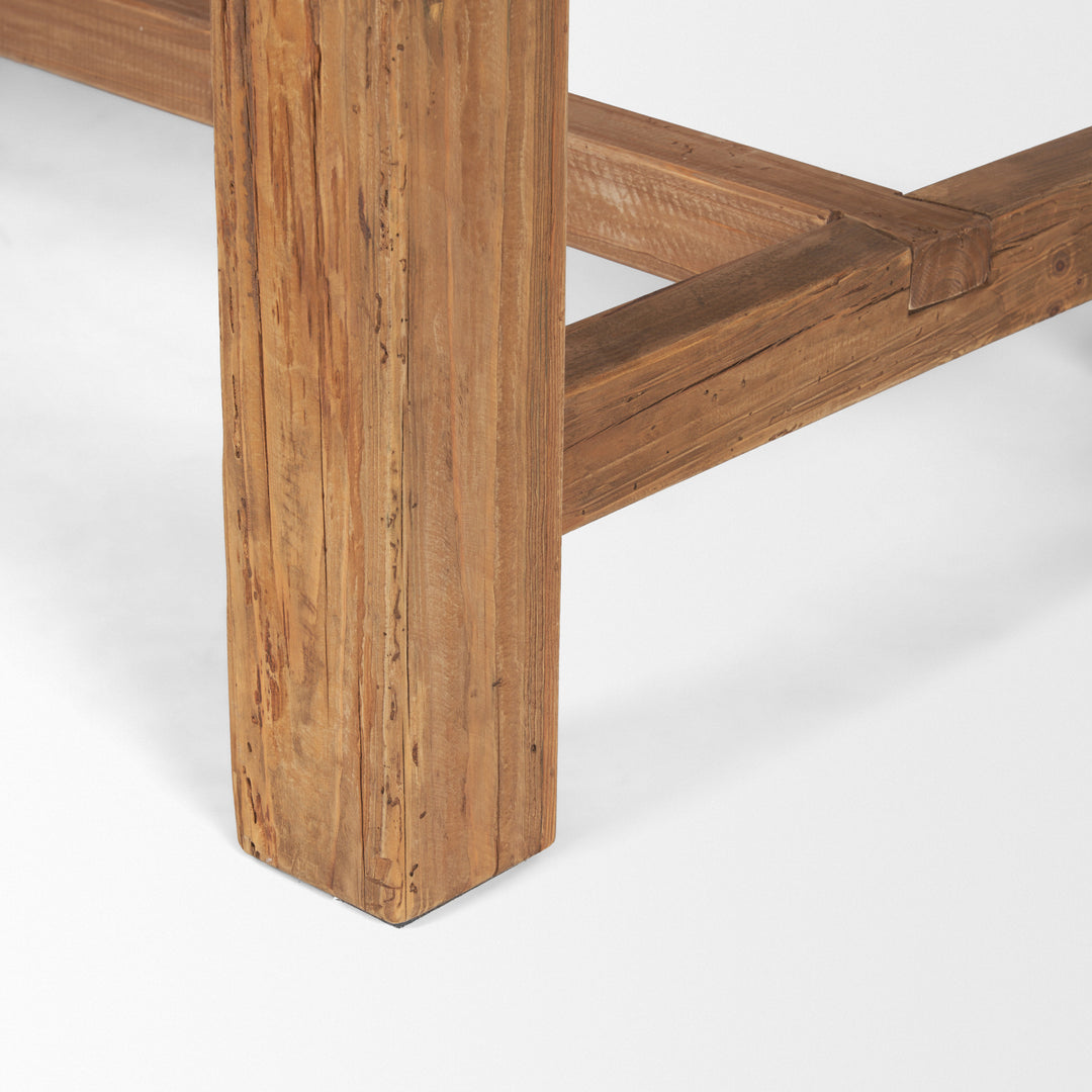 Stetson 84" Rectangular Natural Brown Wood Dining Table Dining Room Mercana