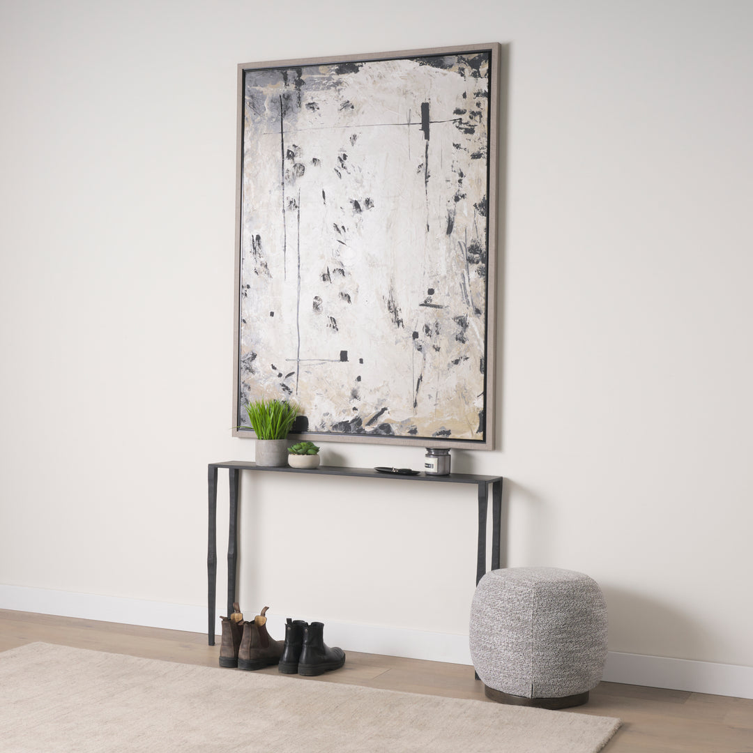 Timothy 48.0 X 8.0 X 30.0 Ebony Black Iron Console Table Dining Room Mercana