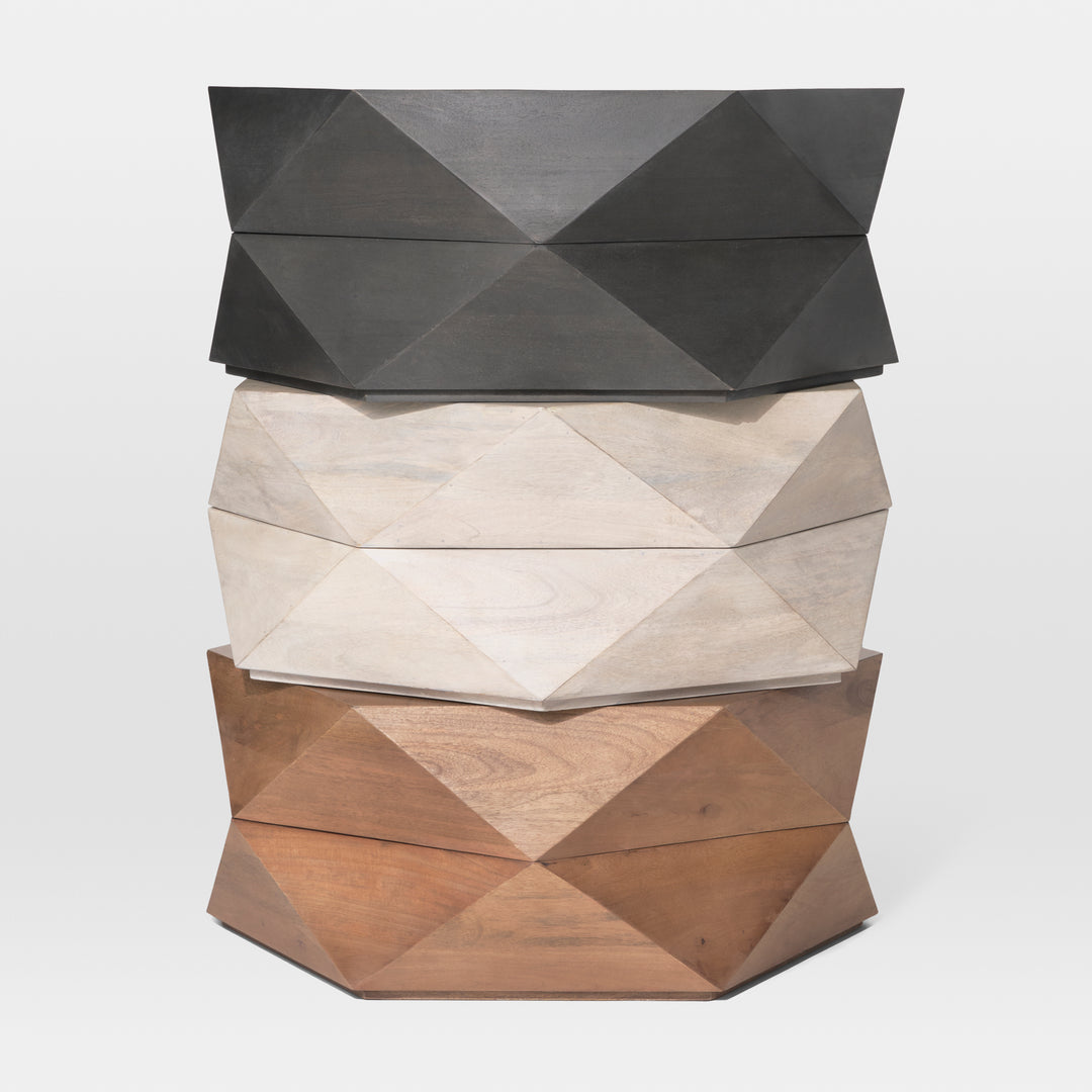 Arreto Hexagonal Hinged Solid Wood Top and Base Coffee Table Living Room Mercana