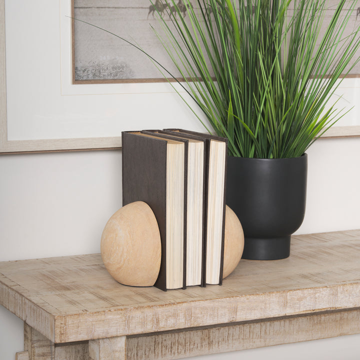 Rahmi Sandstone Orb Bookends Decor Mercana