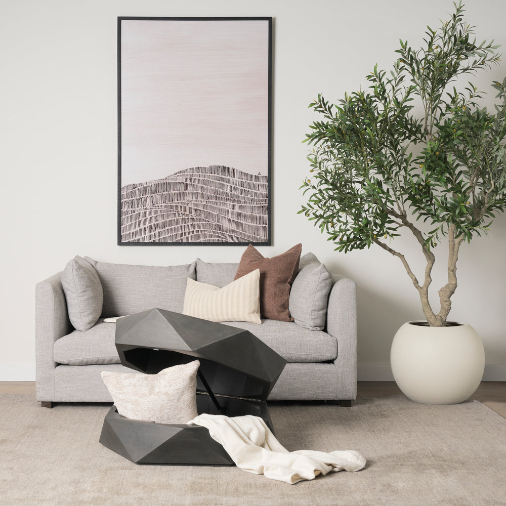 Arreto Hexagonal Hinged Solid Wood Top and Base Coffee Table Living Room Mercana