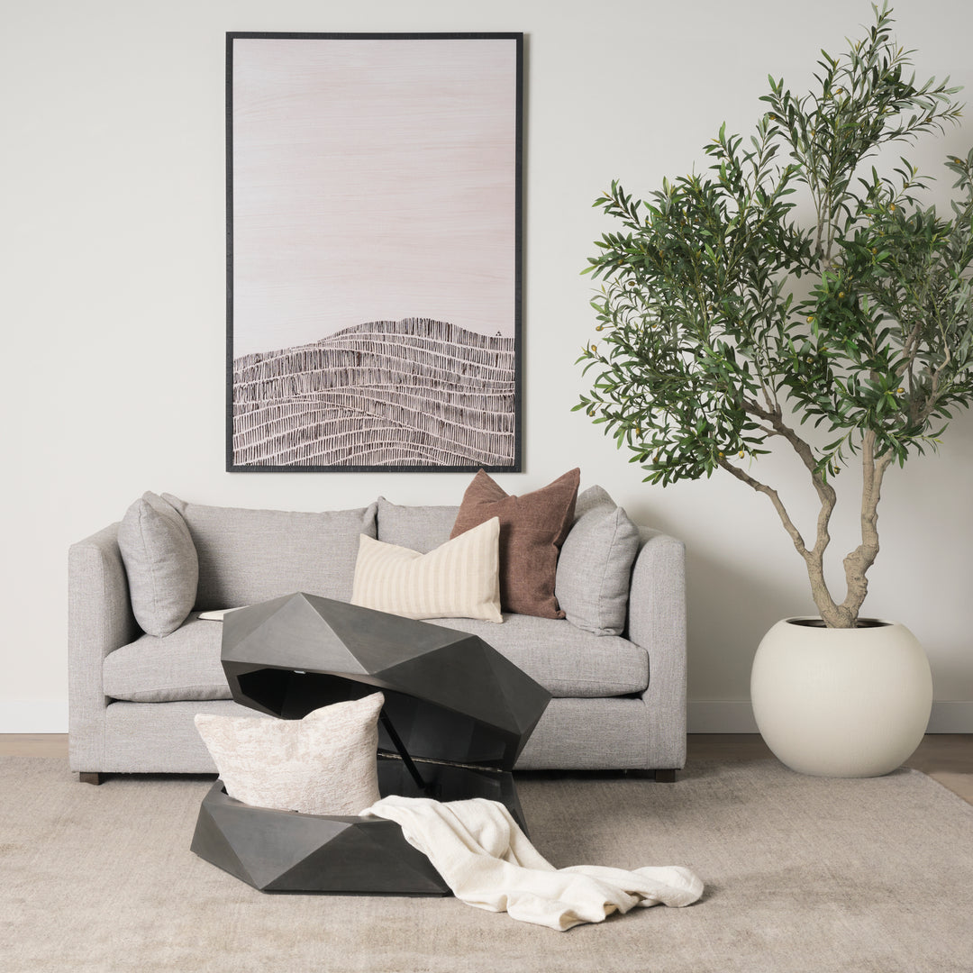 Arreto Hexagonal Hinged Solid Wood Top and Base Coffee Table Living Room Mercana