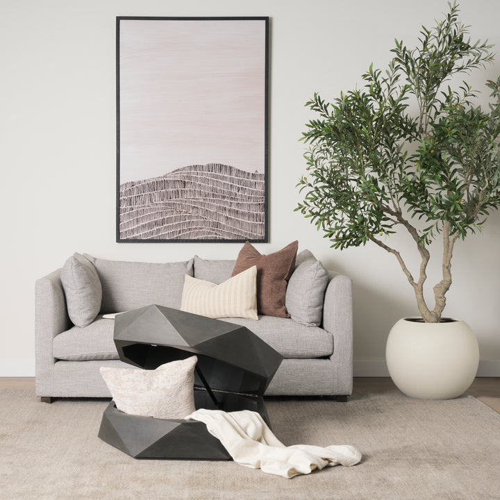 Arreto Hexagonal Hinged Solid Wood Top and Base Coffee Table Living Room Mercana