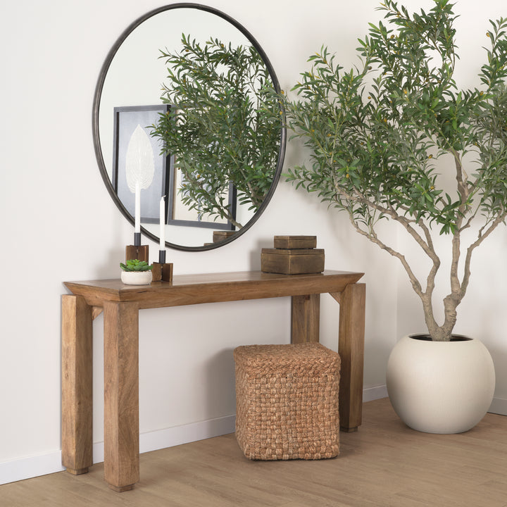 Sapphira Brown Wood Tapered Top Console Table Dining Room Mercana