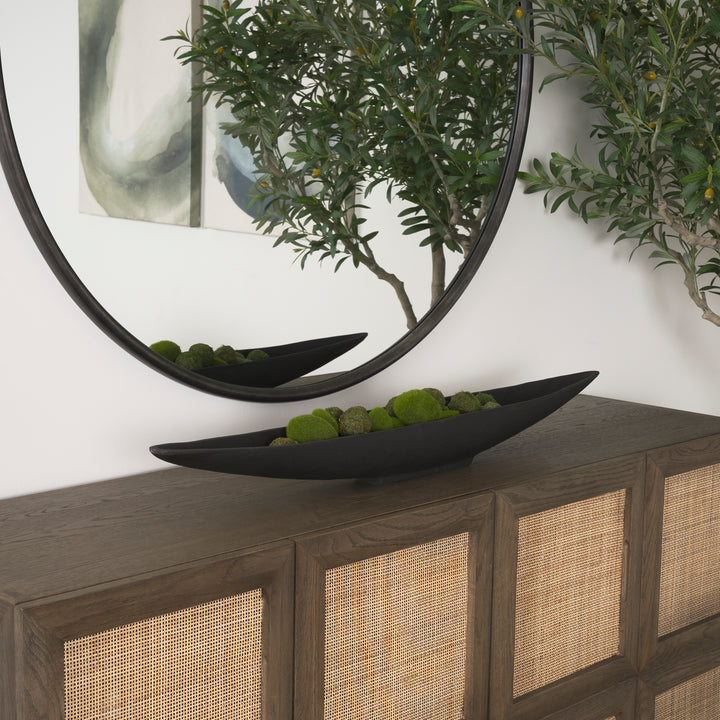 Piero Large Matte Black Metal Decorative Bowl Decor Mercana