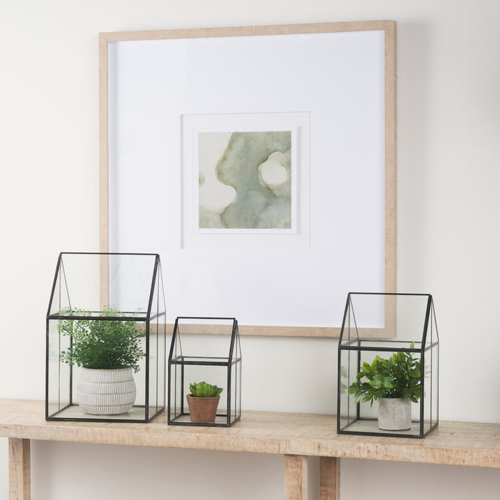 Sikes (Medium) Hut Terrarium W/Glass Base Decor Mercana
