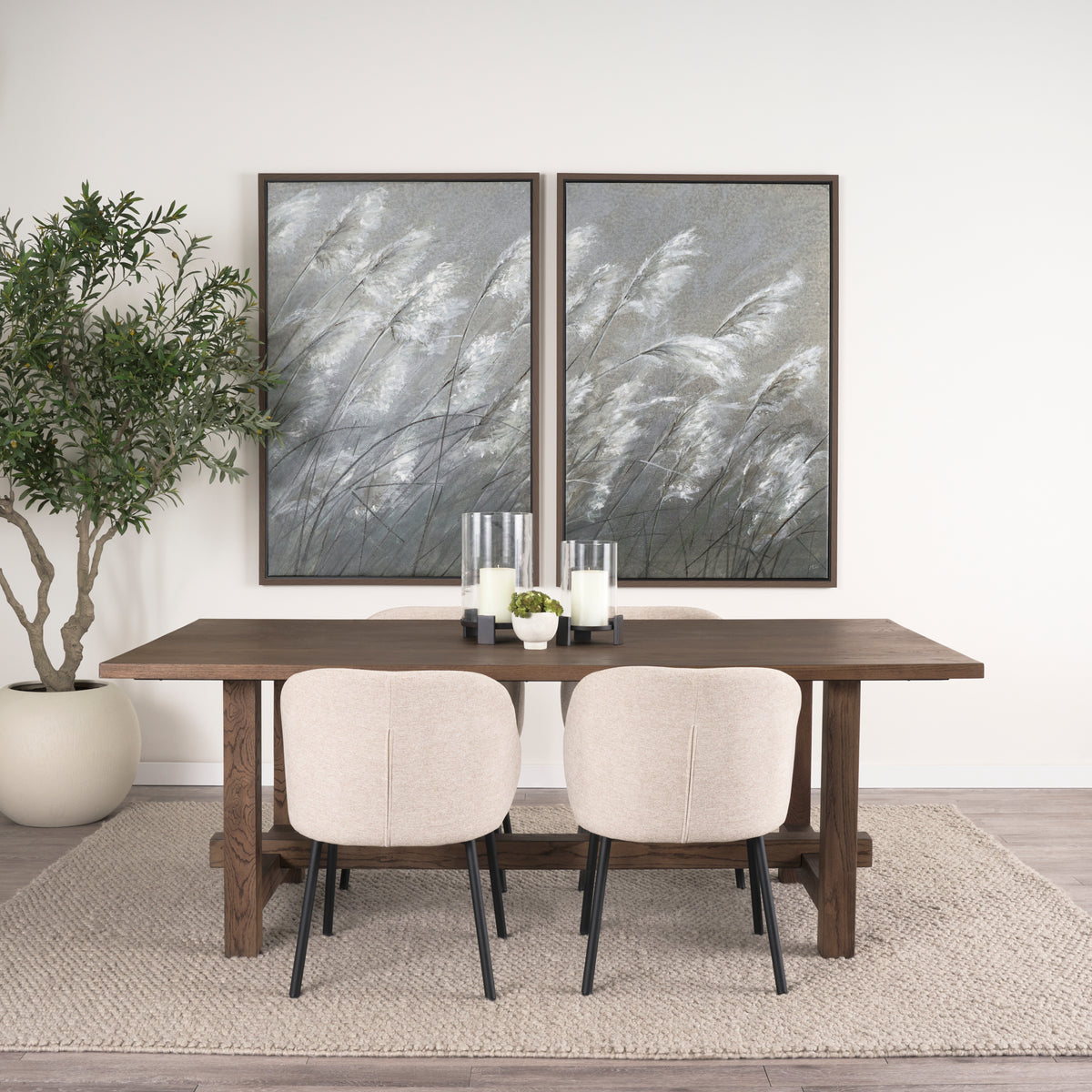 Suke Medium Brown Rectangular Oak Dining Table Dining Room Mercana
