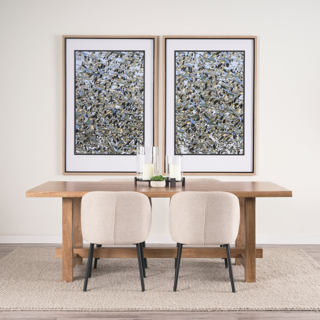 Suke Rectangular Natural Wood Trestle Dining Table Dining Room Mercana