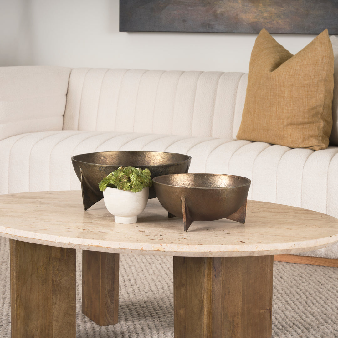 Quita Large Gold Metal Decorative Bowls (Set of 2) Decor Mercana