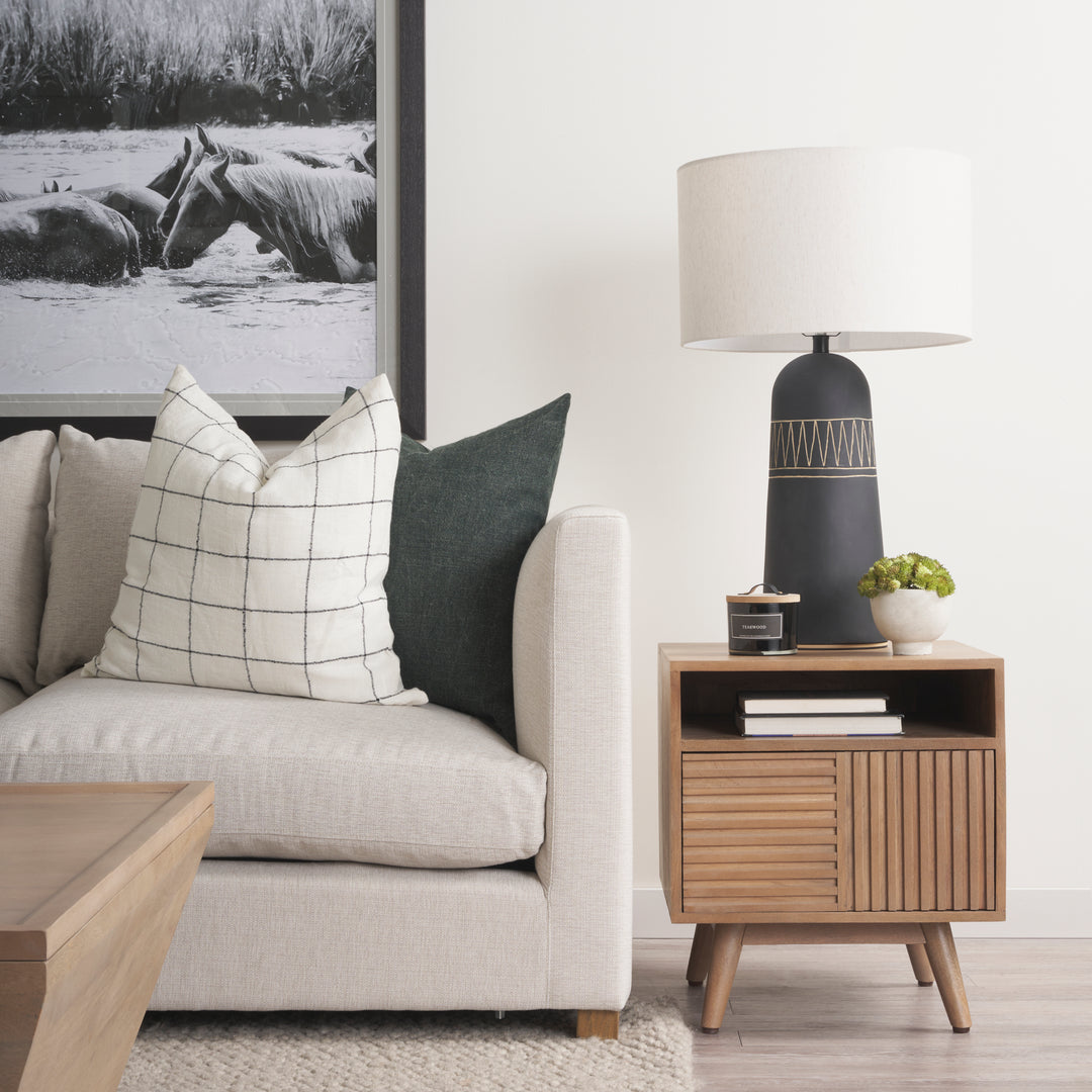 Sable Light Brown Wood Side Table Living Room Mercana