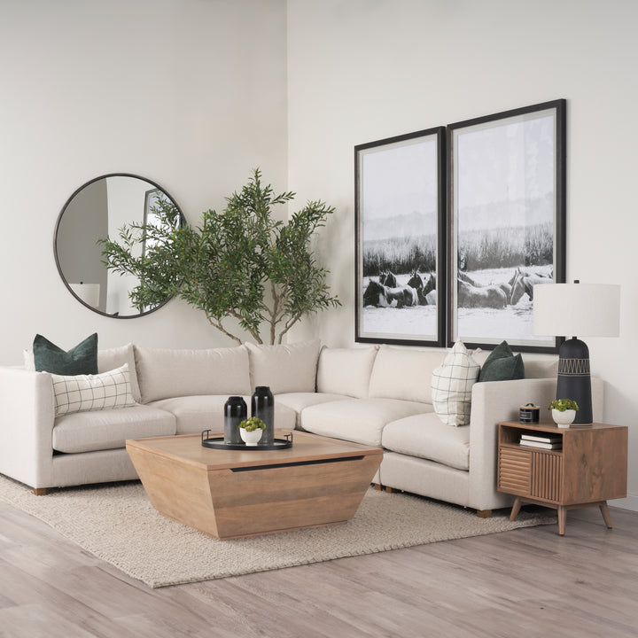 Sable Light Brown Wood Side Table Living Room Mercana