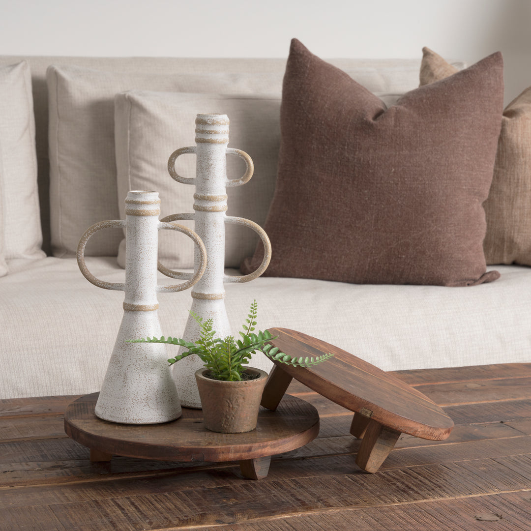 Iza Medium Brown Wooden Riser (Set of 2) Decor Mercana