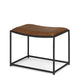 Taniel Brown Leather w/ Black Metal Stool Living Room Mercana