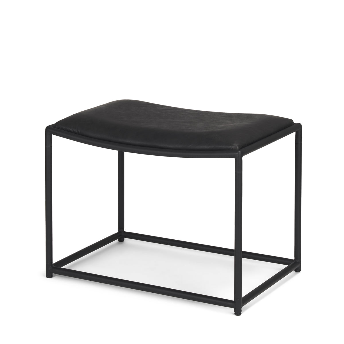 Taniel Black Leather w/ Black Metal Stool Living Room Mercana