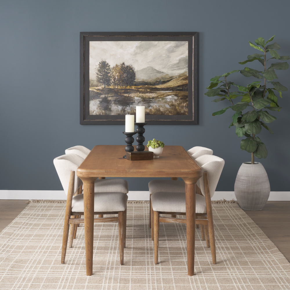 Suvan 72L Light Brown Rectangular Oak Wood Dining Table Dining Room Mercana