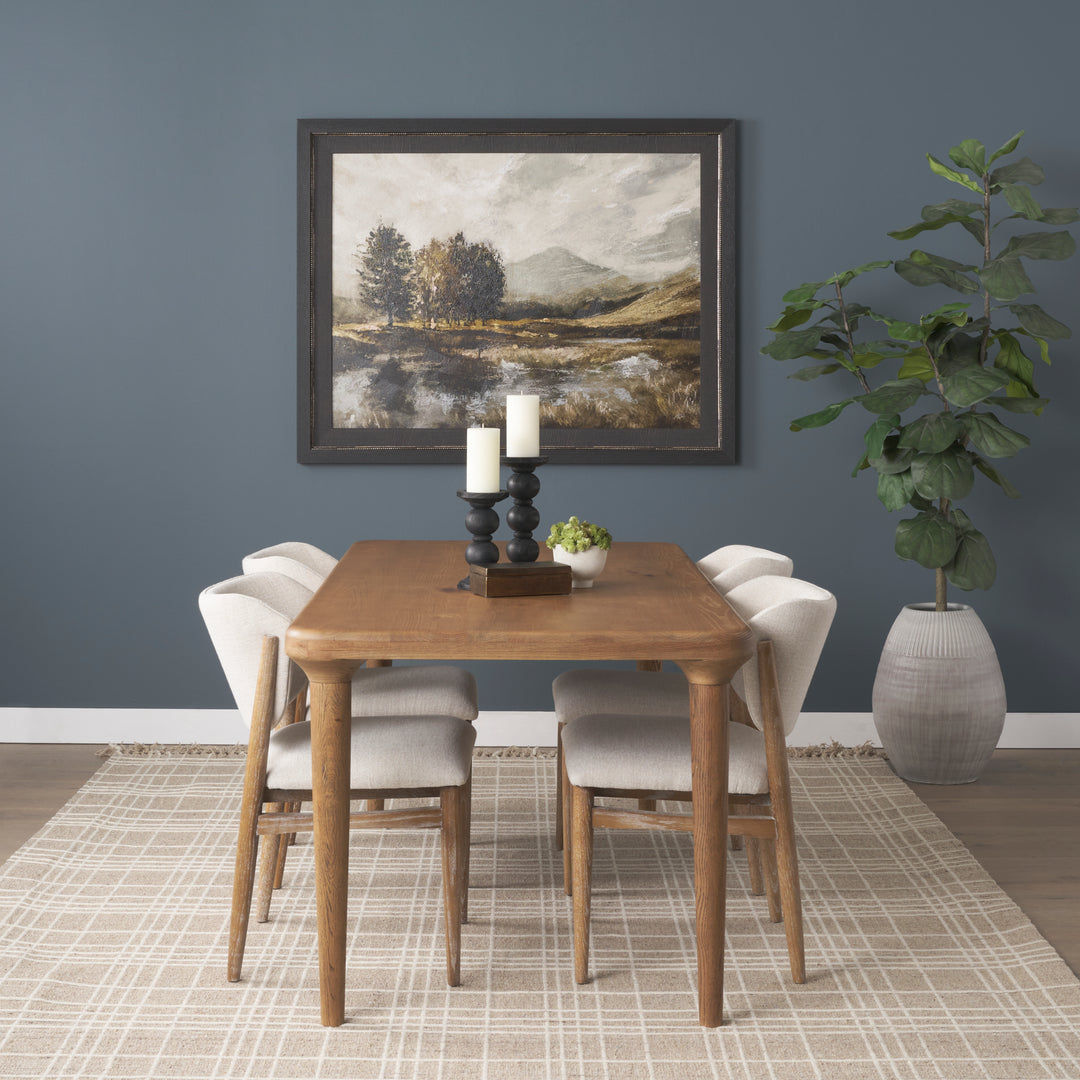 Suvan 72L Light Brown Rectangular Oak Wood Dining Table Dining Room Mercana