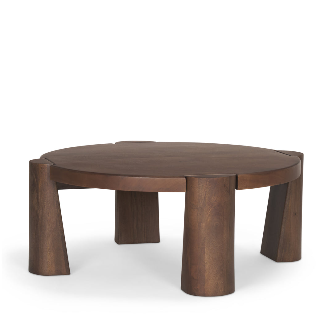 Tammar Round Wood w/ Tapered Legs Coffee Table Living Room Mercana